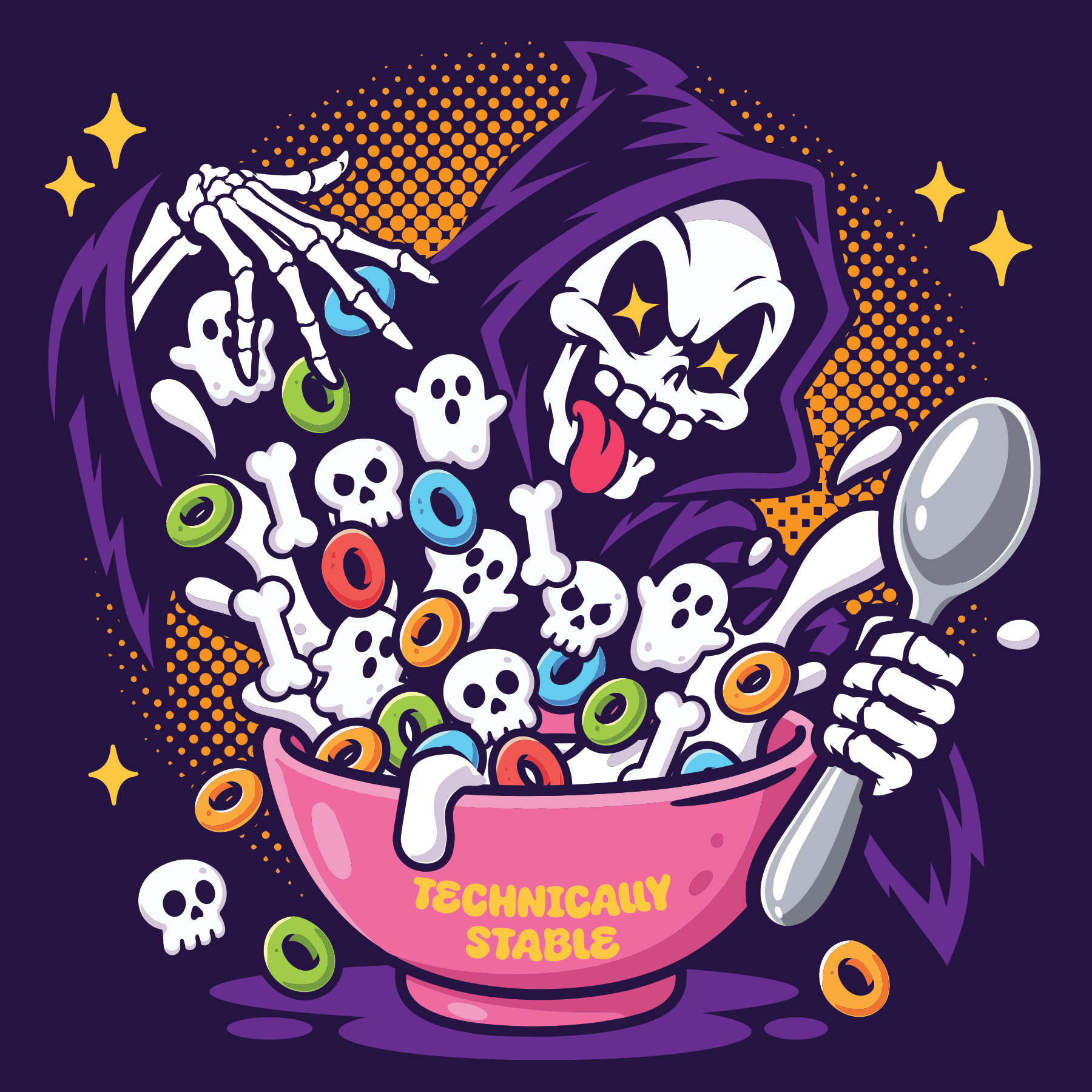 Original Cereal Killer Grim Reaper character illustration