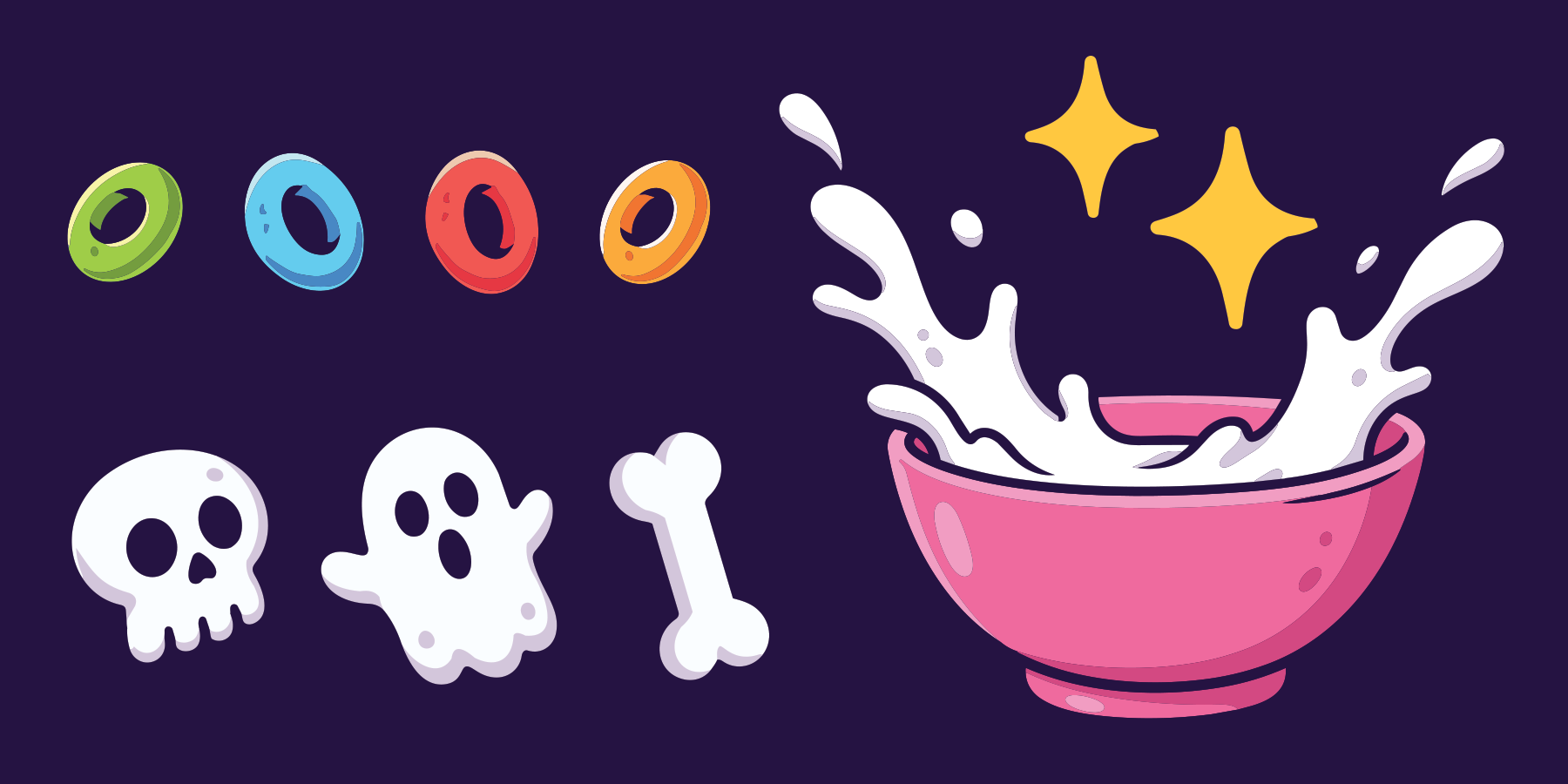 Cereal Killer supporting illustrated Halloween assets